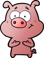 cochon dessin animé heureux png