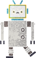 retro illustration style cartoon of a robot png