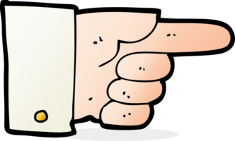 dessin animé pointant la main png