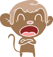 shouting flat color style cartoon monkey png