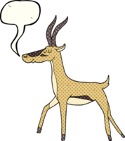 hand drawn comic book speech bubble cartoon gazelle png