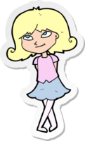 pegatina de una chica inteligente de dibujos animados png