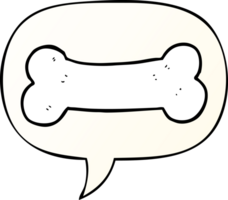 cartoon bone with speech bubble in smooth gradient style png