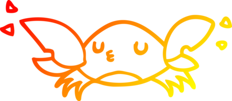 warm helling lijn tekening van een tekenfilm krab png