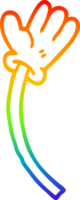 rainbow gradient line drawing of a cartoon hand gestures png