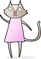 chat de dessin animé mignon agitant png