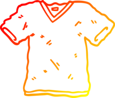 warm gradient line drawing of a cartoon tee shirt png