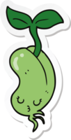 sticker of a cartoon sprouting bean png