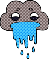 nuage de pluie doodle dessin animé png