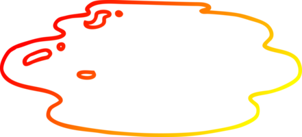 warm gradient line drawing of a cartoon puddle of water png