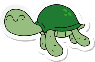 sticker of a quirky hand drawn cartoon turtle png