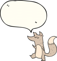 hand drawn comic book speech bubble cartoon little wolf png