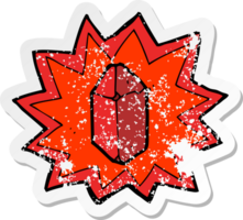 retro distressed sticker of a cartoon ruby png