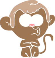 singe hurlant de dessin animé de style plat couleur png