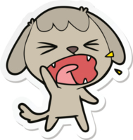 sticker van een schattige cartoon blaffende hond png