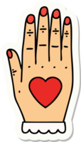 sticker of tattoo in traditional style of a hand png