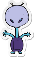 sticker of a cartoon space alien png