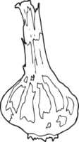 Hand gezeichnet schwarz und Weiß Karikatur Knoblauch png