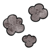 hand texturerad tecknad serie rök moln symbol png