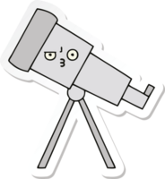 pegatina de un lindo telescopio de dibujos animados png