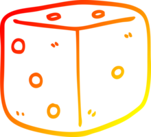 warm gradient line drawing of a cartoon classic dice png