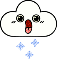 comic book style cartoon of a snow cloud png