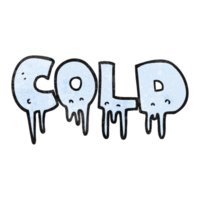 main texturé dessin animé mot du froid png