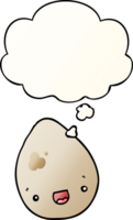 cartoon egg with thought bubble in smooth gradient style png