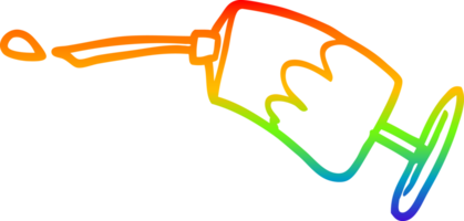 rainbow gradient line drawing of a cartoon vaccine injection png