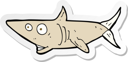 sticker of a cartoon happy shark png