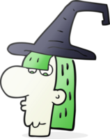 hand drawn cartoon witch head png