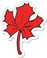 sticker of a cartoon red maple leaf png