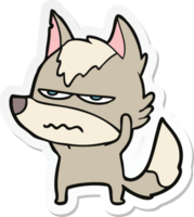 adesivo de um lobo irritado de desenho animado png