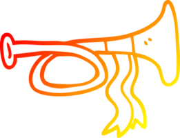 warm gradient line drawing of a cartoon brass horn png