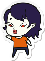 sticker of a cute cartoon vampire girl png