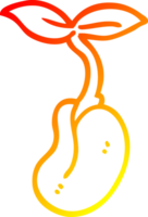 warm gradient line drawing of a cartoon seedling png