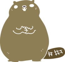 flat color style cartoon beaver png