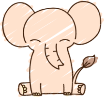 dibujo de tiza de elefante png
