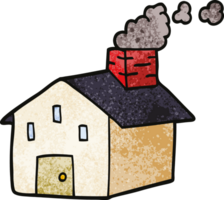 caricatura, garabato, casa, con, humeante, chimenea png