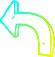 cold gradient line drawing of a cartoon directing arrow png