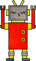 retro grunge texture cartoon of a robot png