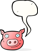 cartoon pig face with speech bubble png