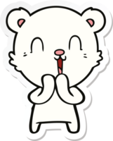 sticker of a happy cartoon polar bear png