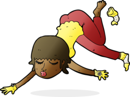 cartoon woman floating png