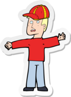 sticker of a cartoon man wearing cap png