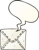 cartone animato lettera con discorso bolla nel liscio pendenza stile png