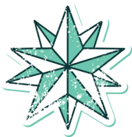 iconic distressed sticker tattoo style image of a star png