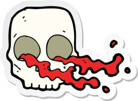 sticker of a cartoon gross skull png