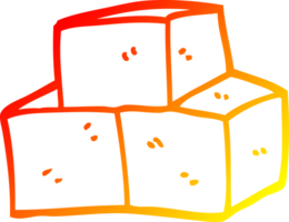 chaud pente ligne dessin de une dessin animé brise blocs png