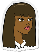 sticker of a cartoon pretty girl with long hair png